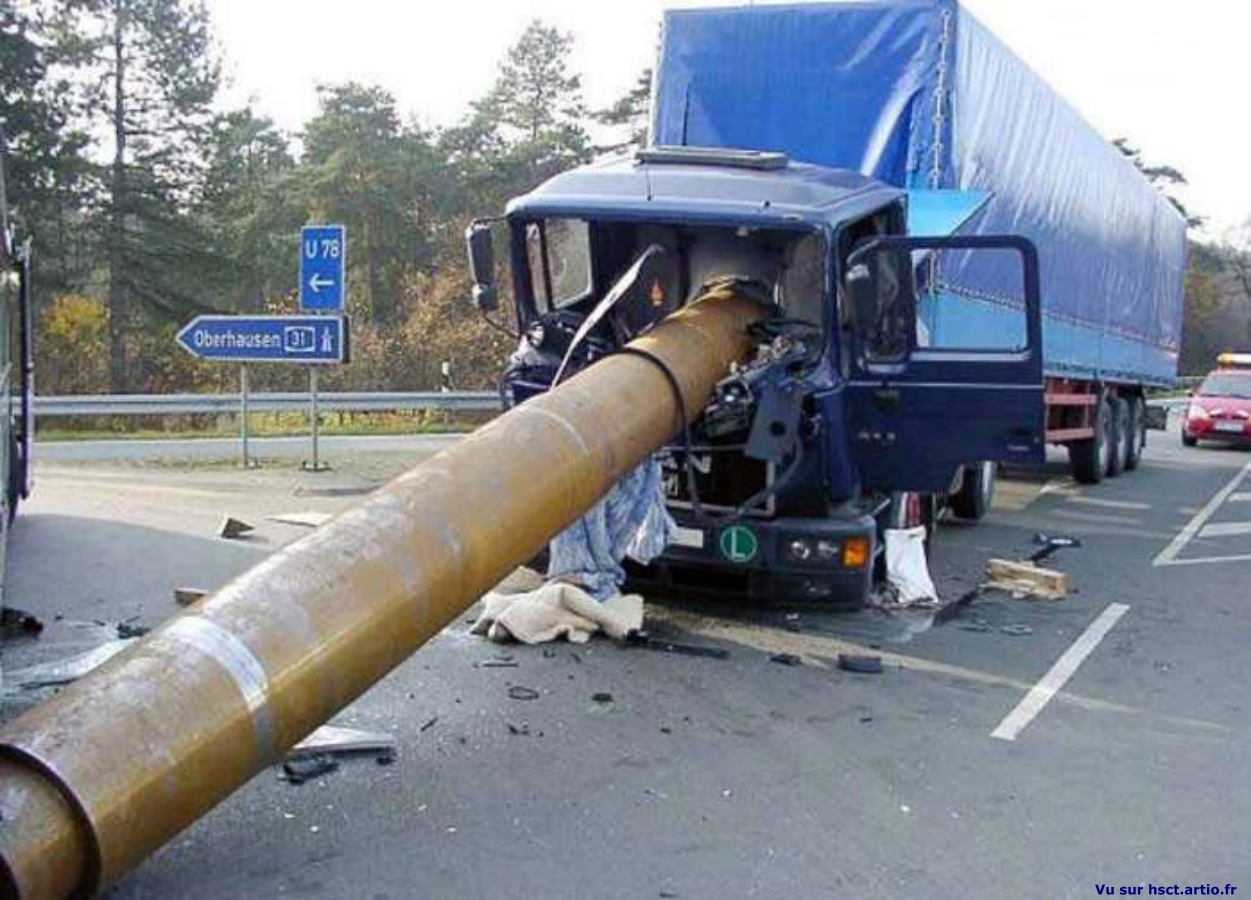 frein camion accident amusant charge mal arrimée